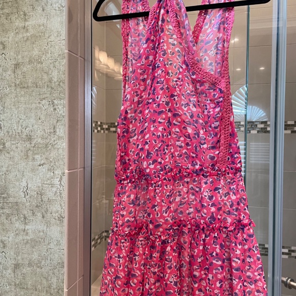 Ramy Brook Women's Printed Donica Sleeveless Coverup Dress-pink-size Medium - Picture 5 of 7